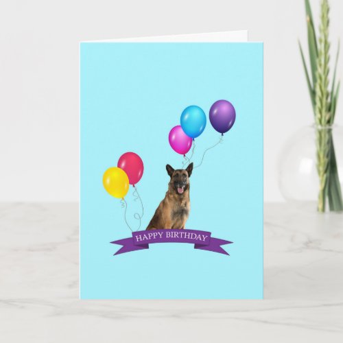 German Shepherd Dog Happy Birthday Greeting Card