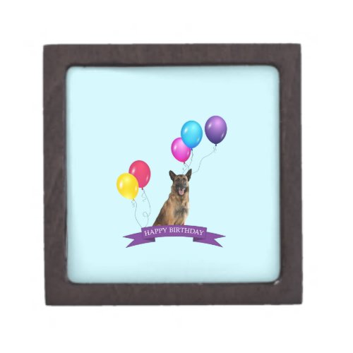 German Shepherd Dog Happy Birthday Keepsake Box