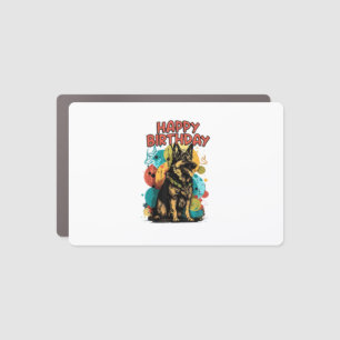 German Shepherd Dog Happy Birthday Party Shep Clot Car Magnet