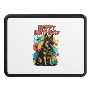 German Shepherd Dog Happy Birthday Party Shep Clot Hitch Cover