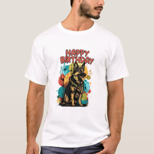 German Shepherd Dog Happy Birthday Party Shep Clot T-Shirt