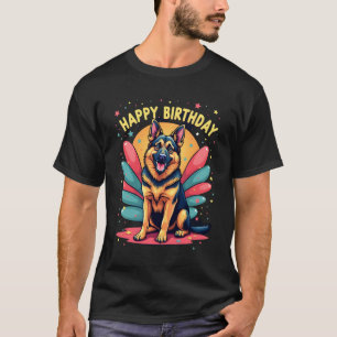 German Shepherd Dog Happy Birthday Party Shep Clot T-Shirt