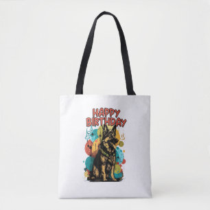 German Shepherd Dog Happy Birthday Party Shep Clot Tote Bag
