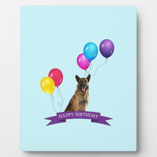 German Shepherd Dog Happy Birthday Plaque