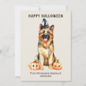German Shepherd Dog Happy Halloween Holiday Card (Front)