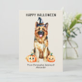 German Shepherd Dog Happy Halloween Holiday Card (Standing Front)