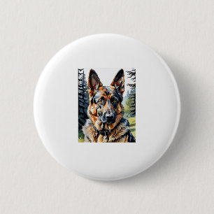 German Shepherd Dog Head Portrait Dog Lover Pet Ow Button