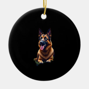 German Shepherd Dog Head Portrait Dog Lover Pet Ow Ceramic Ornament