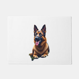 German Shepherd Dog Head Portrait Dog Lover Pet Ow Doormat