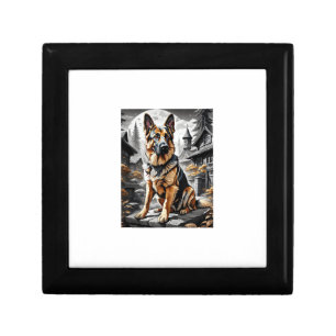 German Shepherd Dog Head Portrait Dog Lover Pet Ow Gift Box