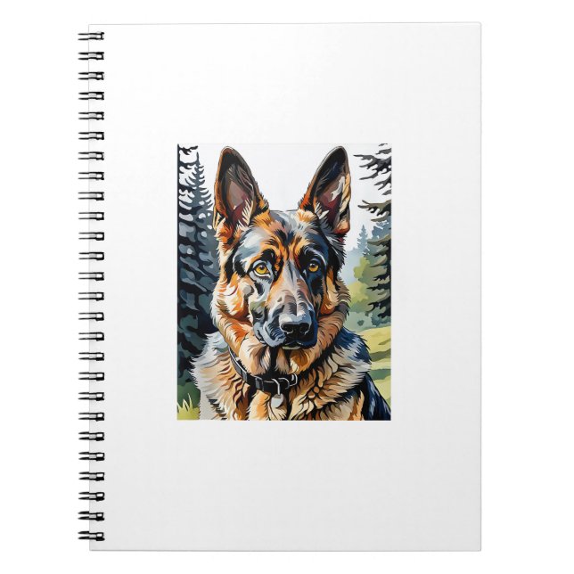 German Shepherd Dog Head Portrait Dog Lover Pet Ow Notebook (Front)
