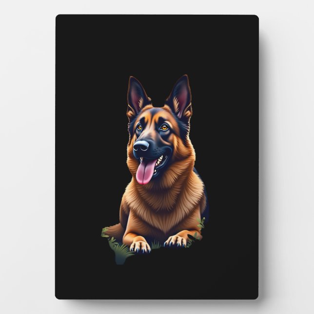 German Shepherd Dog Head Portrait Dog Lover Pet Ow Plaque (Front)