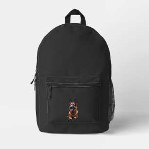 German Shepherd Dog Head Portrait Dog Lover Pet Ow Printed Backpack