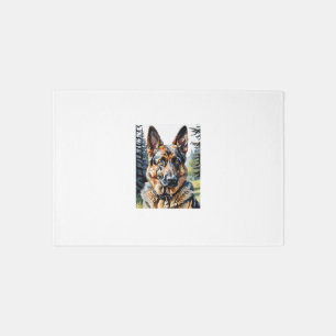 German Shepherd Dog Head Portrait Dog Lover Pet Ow Rug