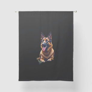 German Shepherd Dog Head Portrait Dog Lover Pet Ow Sheer Curtains