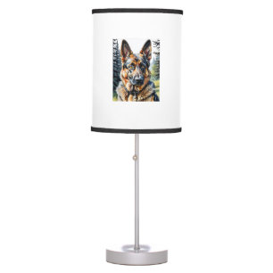 German Shepherd Dog Head Portrait Dog Lover Pet Ow Table Lamp