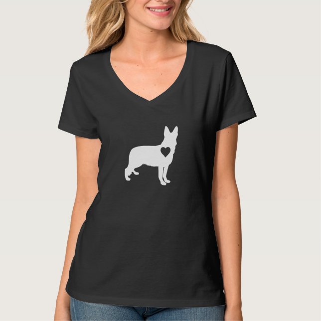 German Shepherd Dog  Heart T-Shirt (Front)