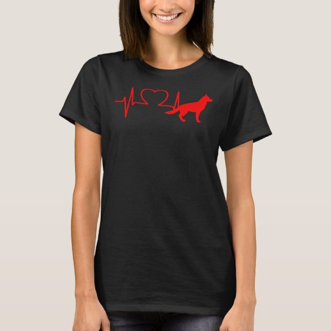German Shepherd Dog Heartbeat 30 T-Shirt (Front)