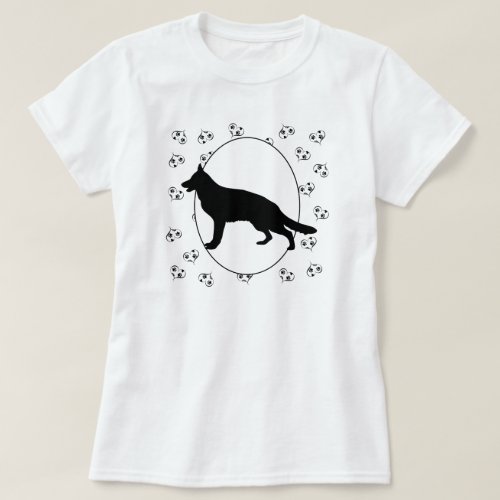 German Shepherd Dog Hearts and Pawprints T_Shirt