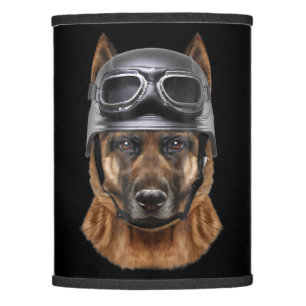 German Shepherd Dog Helmet Gift For Biker In Motor Lamp Shade