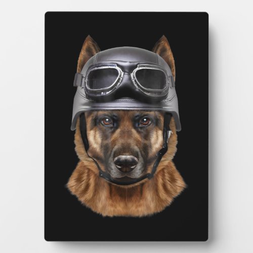 German Shepherd Dog Helmet Gift For Biker In Motor Plaque