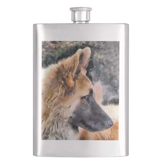 GERMAN SHEPHERD DOG HIP FLASK (Front)