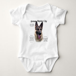 German Shepherd Dog History Design Baby Bodysuit