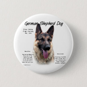 German Shepherd Dog History Design Button