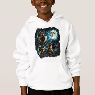 German shepherd dog  howling at the moon hoodie