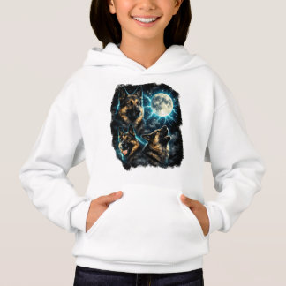 German shepherd dog  howling at the moon hoodie