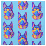 German Shepherd Dog in Colors Fabric