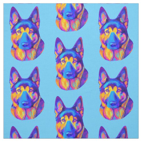 German Shepherd Dog in Colors Fabric