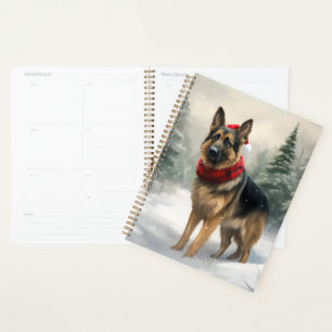 German Shepherd Dog in Snow Christmas Planner