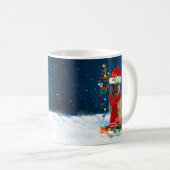 German Shepherd Dog in Snow with Christmas Gifts  Coffee Mug (Front Right)