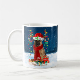 German Shepherd Dog in Snow with Christmas Gifts Coffee Mug