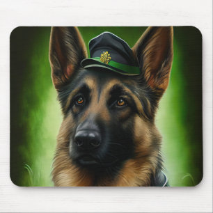 German Shepherd Dog in St. Patrick's Day Dress Mouse Pad
