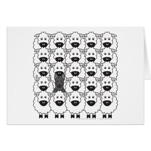German Shepherd Dog in the Sheep Cards (Front Horizontal)