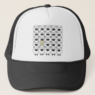 German Shepherd Dog in the Sheep Trucker Hat