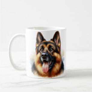 German Shepherd Dog in Watercolor Coffee Mug