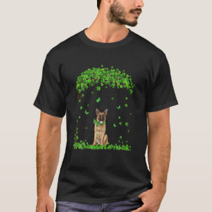 German Shepherd Dog Irish Green Shamrock Clover St T-Shirt