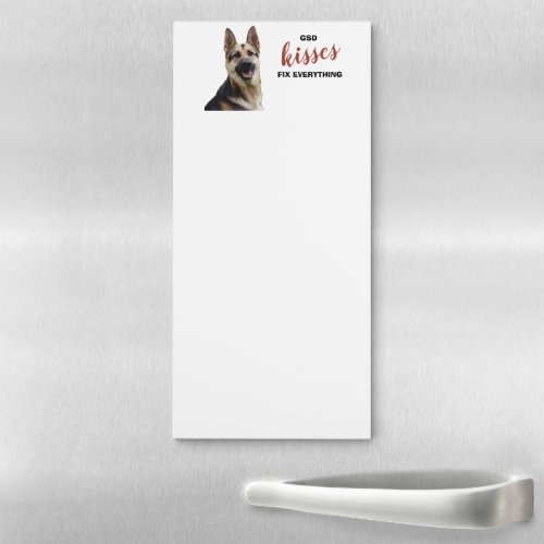 German Shepherd Dog Kisses Fix Everything Magnetic Magnetic Notepad