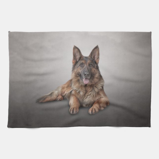 German Shepherd dog Kitchen Towel (Horizontal)