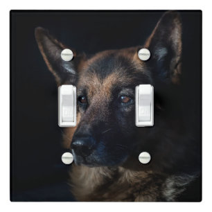 German shepherd dog light switch cover