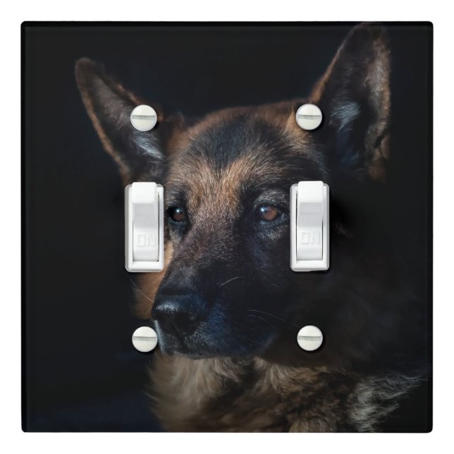 German shepherd dog light switch cover (In Situ)