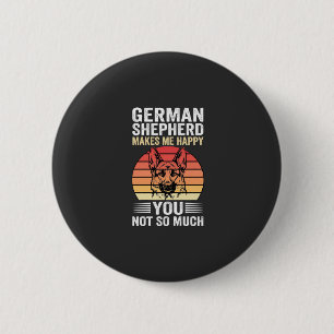 German Shepherd Dog Lover Funny Retro Button