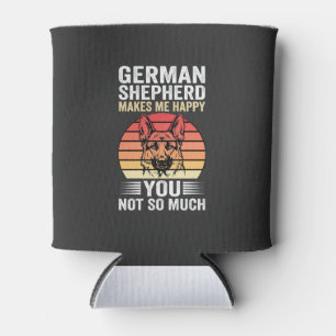 German Shepherd Dog Lover Funny Retro Can Cooler