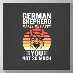 German Shepherd Dog Lover Funny Retro Canvas Photo Tile