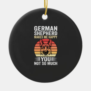 German Shepherd Dog Lover Funny Retro Ceramic Ornament