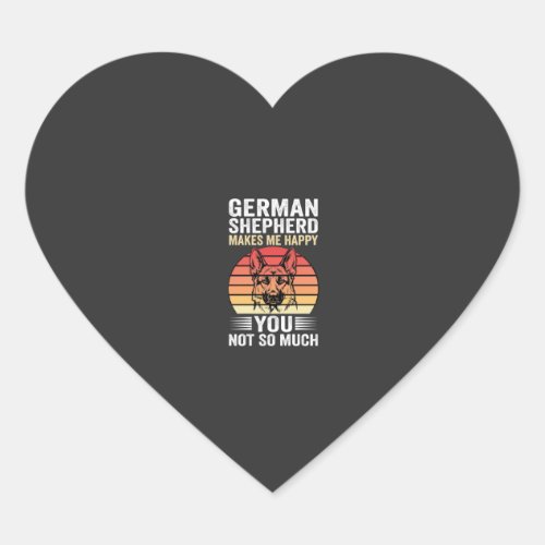 German Shepherd Dog Lover Funny Retro Heart Sticker