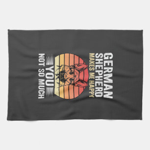 German Shepherd Dog Lover Funny Retro Kitchen Towel